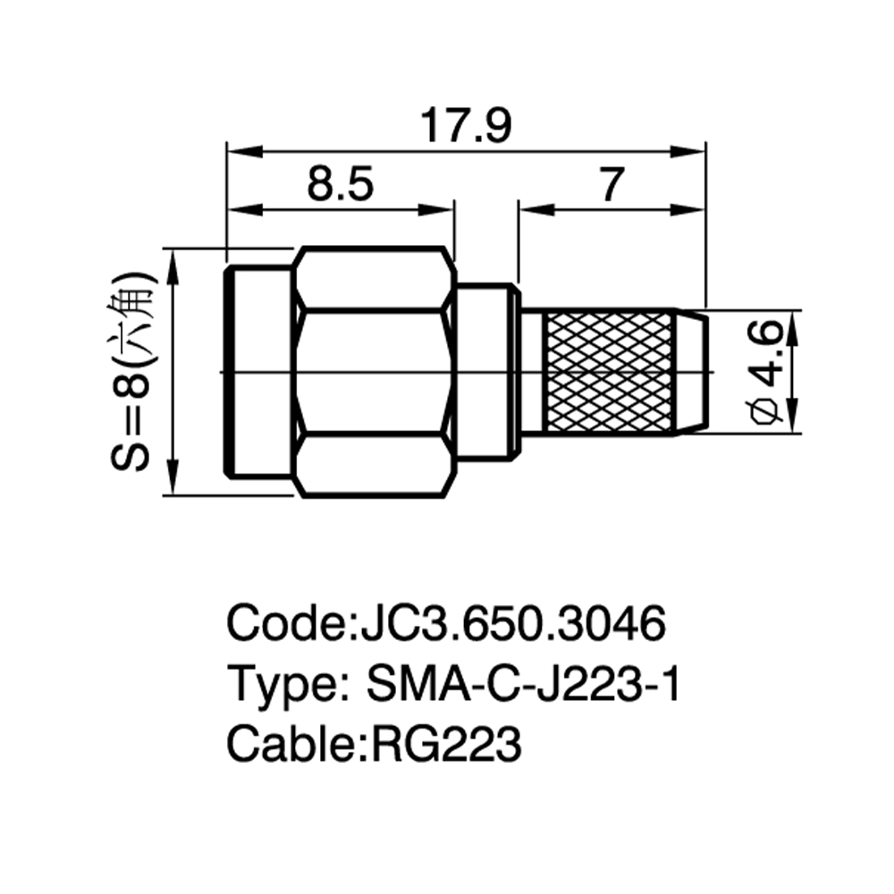 JC3.650.3046 SMA-C-J223-1