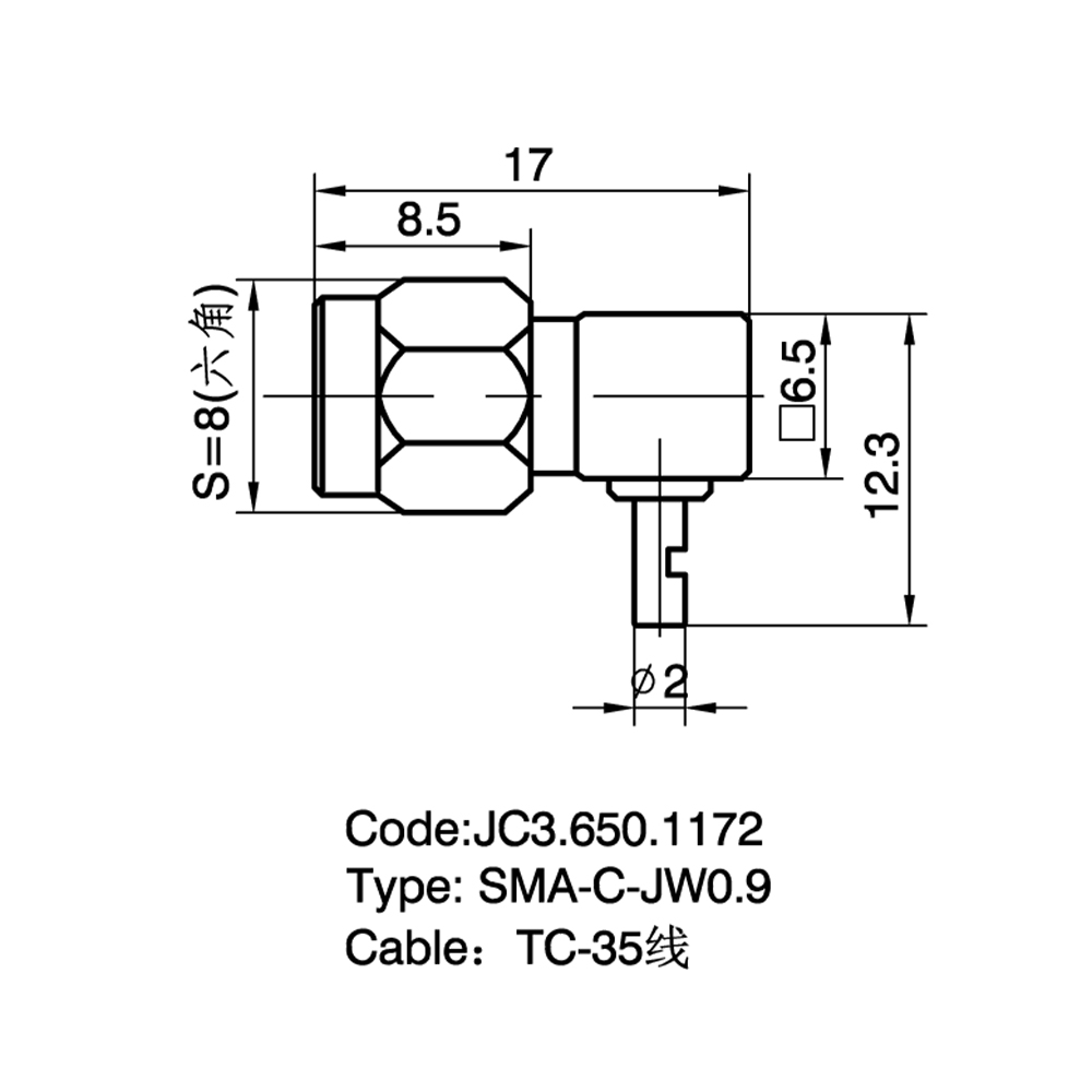 JC3.650.1172 SMA-C-JW0.9