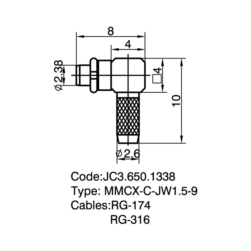 JC3.650.1338 MMCX-C-JW1.5-9