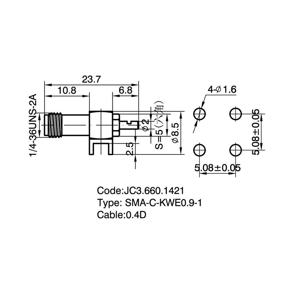 JC3.660.1421 SMA-C-KWE0.9-1