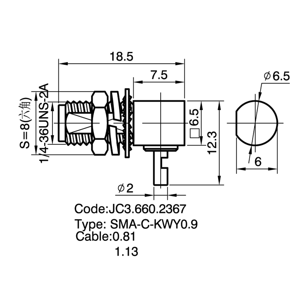 JC3.660.2367 SMA-C-KWY0.9
