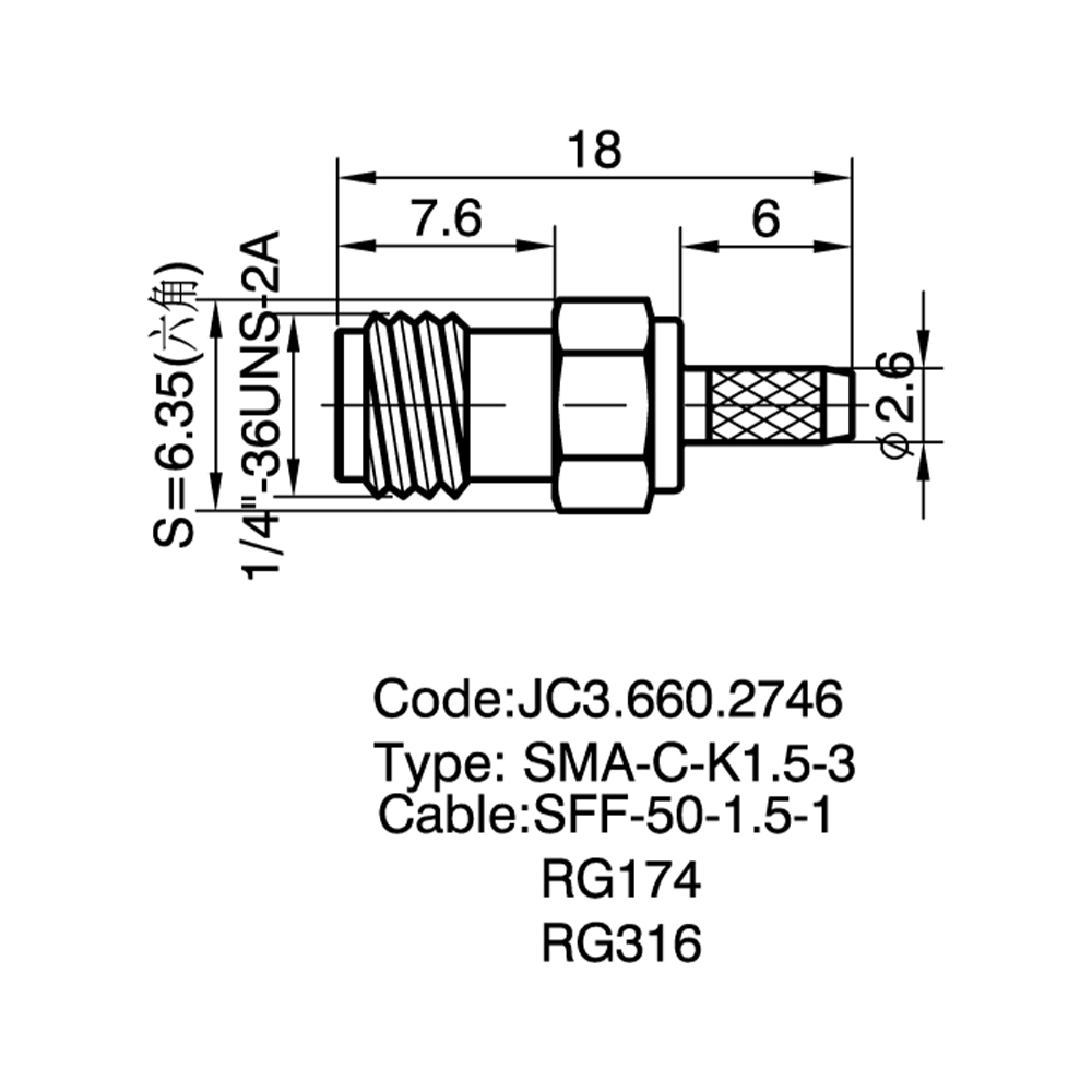 JC3.660.2746 SMA-C-K1.5-3