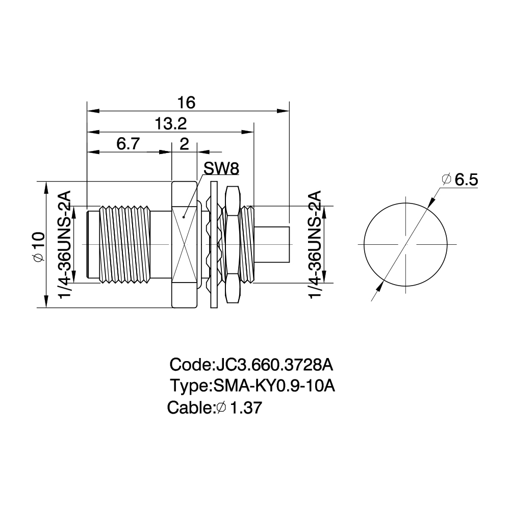 JC3.660.3728A SMA-KY0.9-10A
