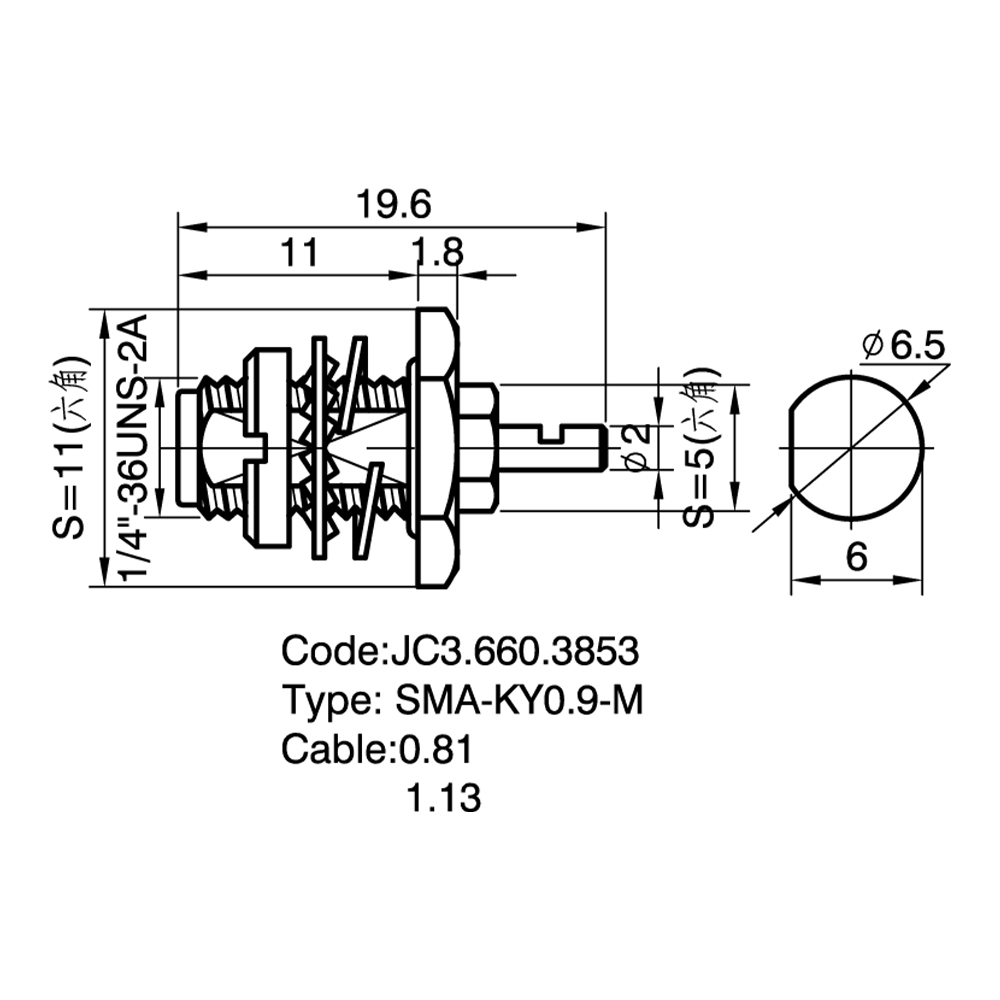 JC3.660.3853 SMA-KY0.9-M