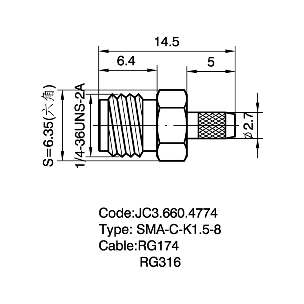 JC3.660.4774 SMA-C-K1.5-8