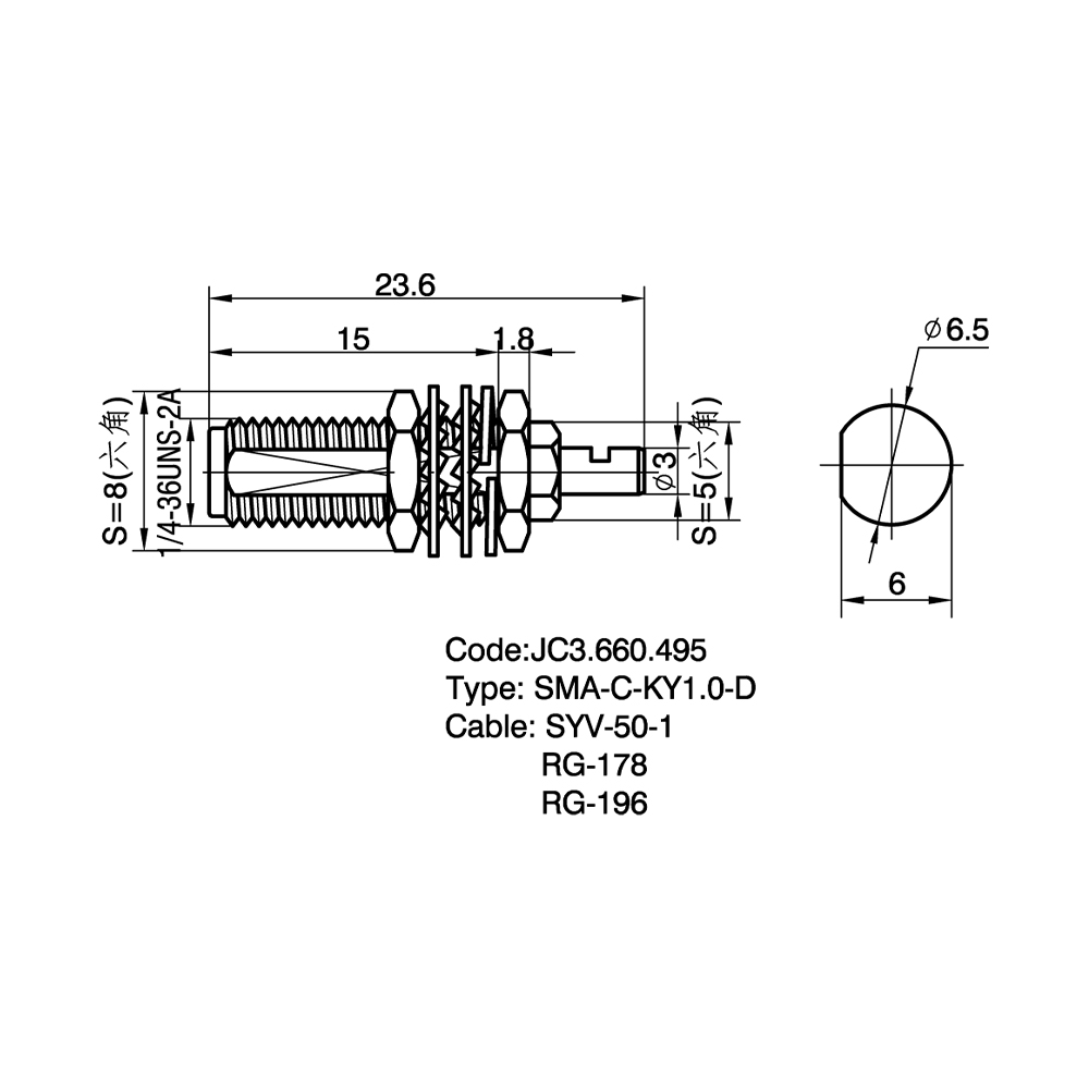 JC3.660.495 SMA-C-KY1.0-D