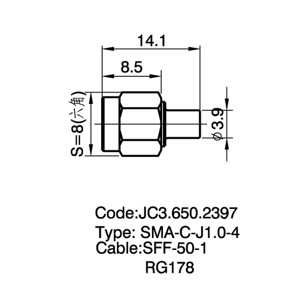 JC3.650.2397 SMA-C-J1.0-4