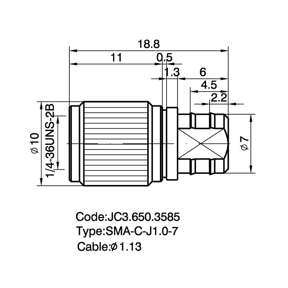 JC3.650.3585 SMA-C-J1.0-7