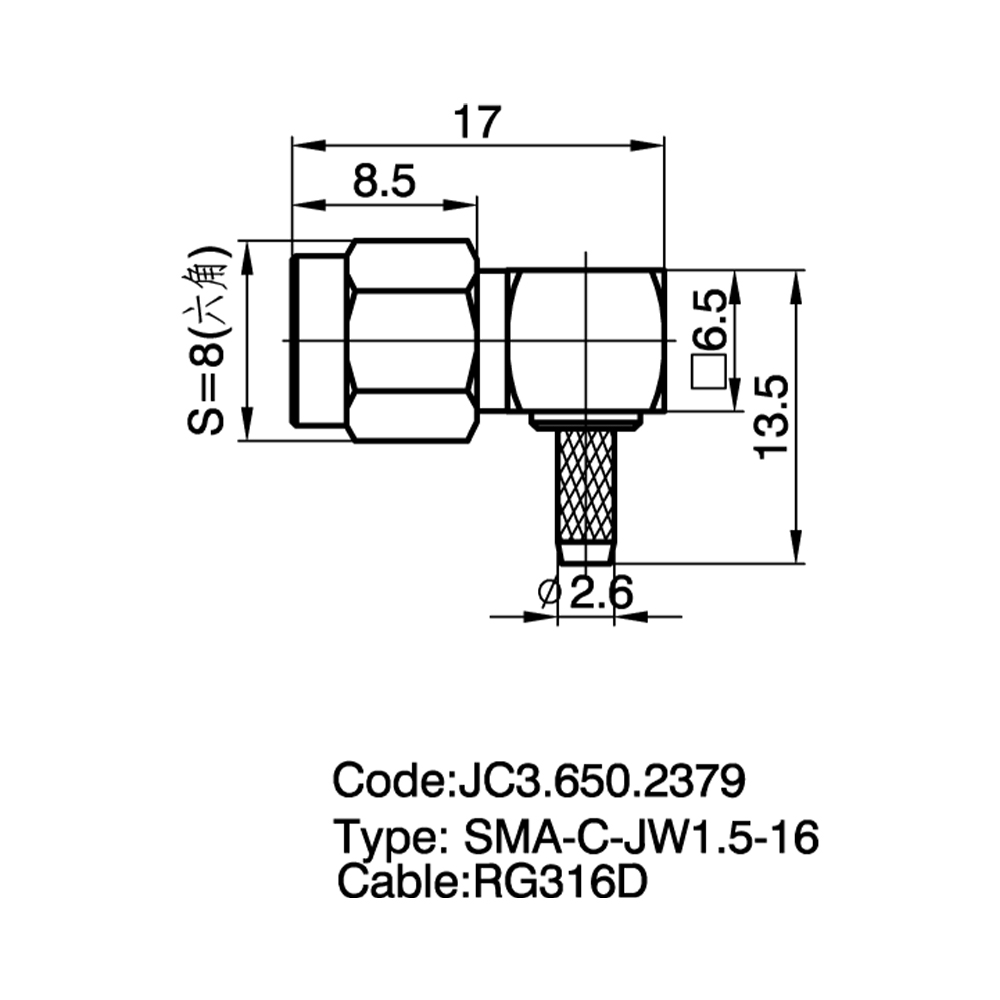 JC3.650.2379 SMA-C-JW1.5-16