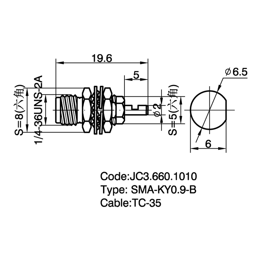 JC3.660.1010 SMA-KY0.9-B
